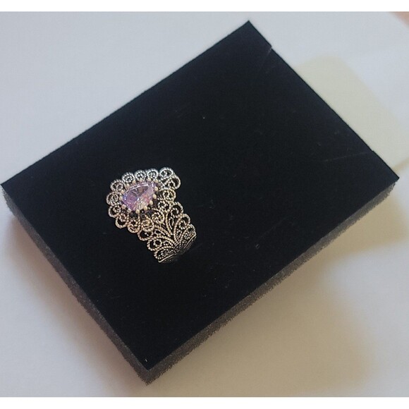 925 Sterling Silver Turkish Filigree Wedding Ring Jewelr for Women, HandmadeGift - Picture 2 of 6